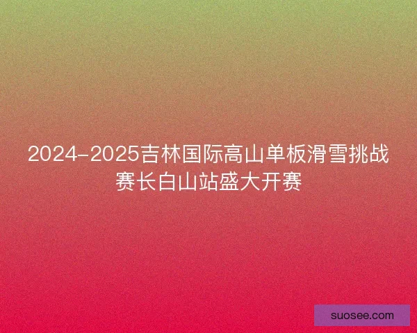 2024-2025吉林国际高山单板滑雪挑战赛长白山站盛大开赛