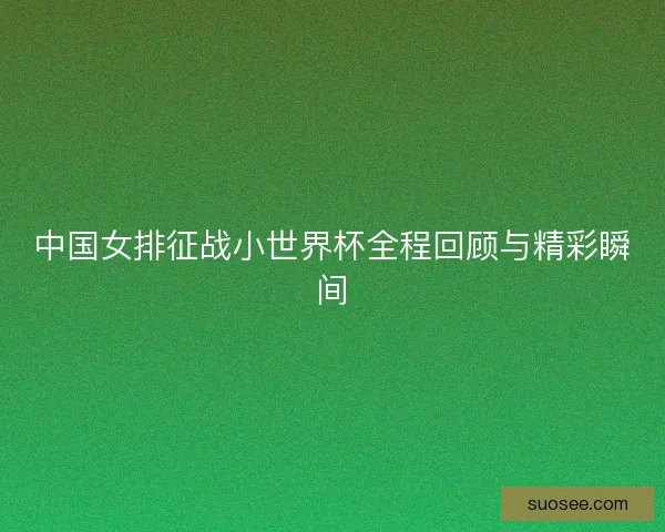 中国女排征战小世界杯全程回顾与精彩瞬间