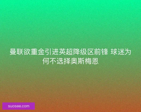 曼联欲重金引进英超降级区前锋 球迷为何不选择奥斯梅恩